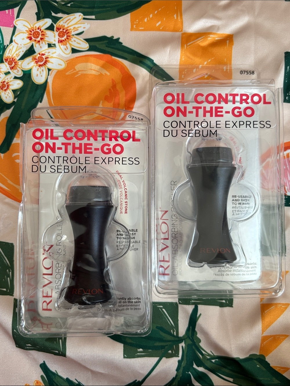 Set of 2 Revlon Oil-Control On-The-Go Oil Absorbing Roller Volcanic Stone
